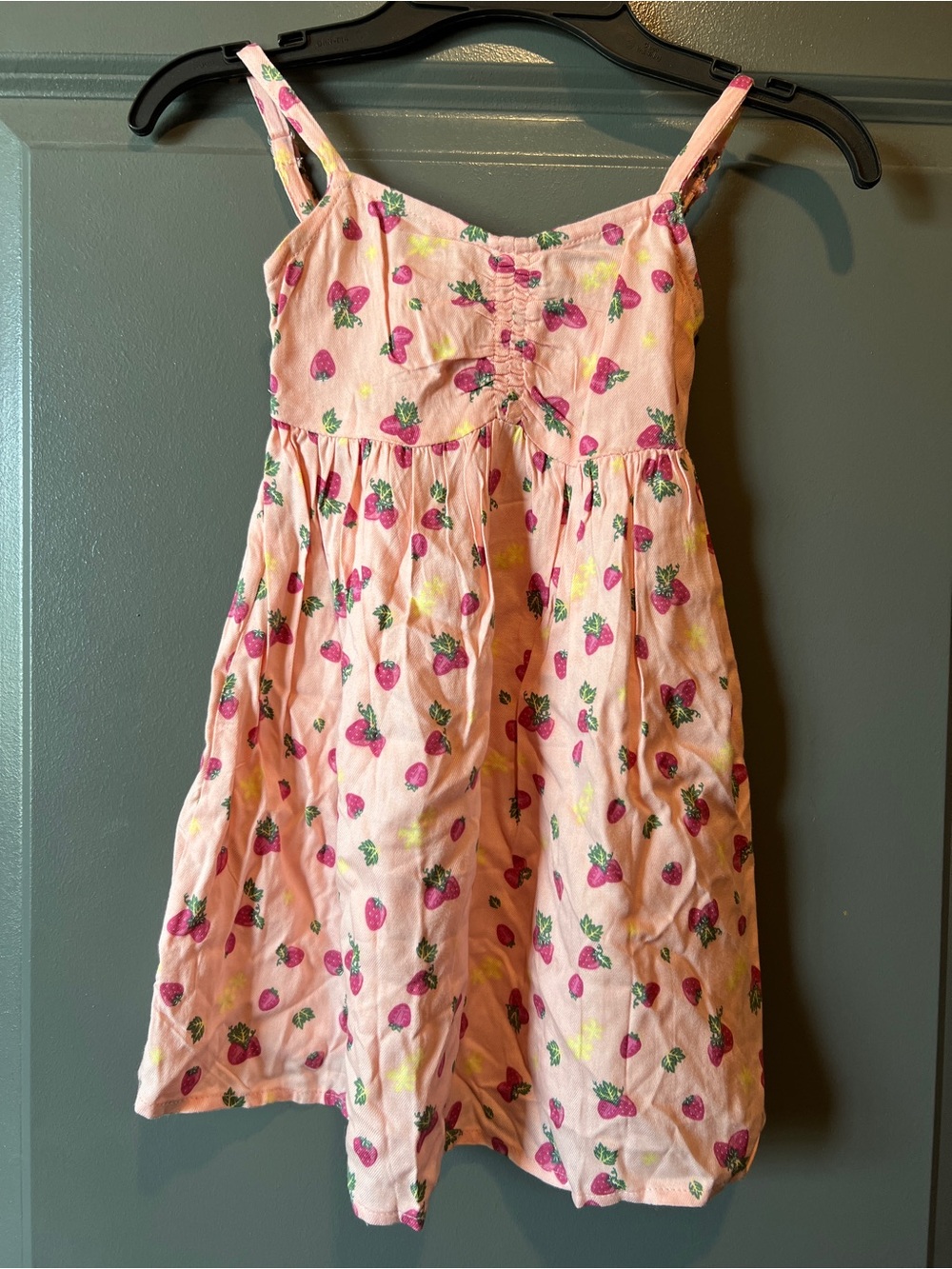 Kids Pink Strawberry Print Sundress Size 3T